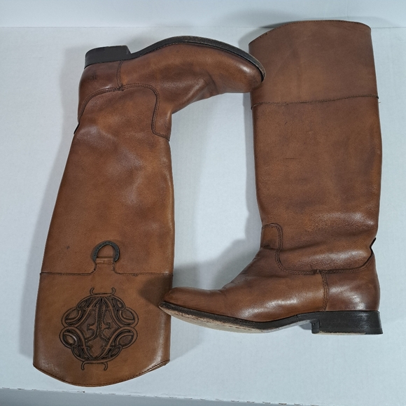Frye Melissa Logo D Ring Riding Boots SZ 6B - Picture 10 of 15